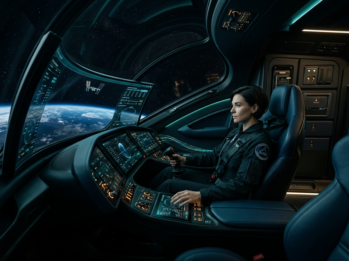 Astronaut training simulator interior